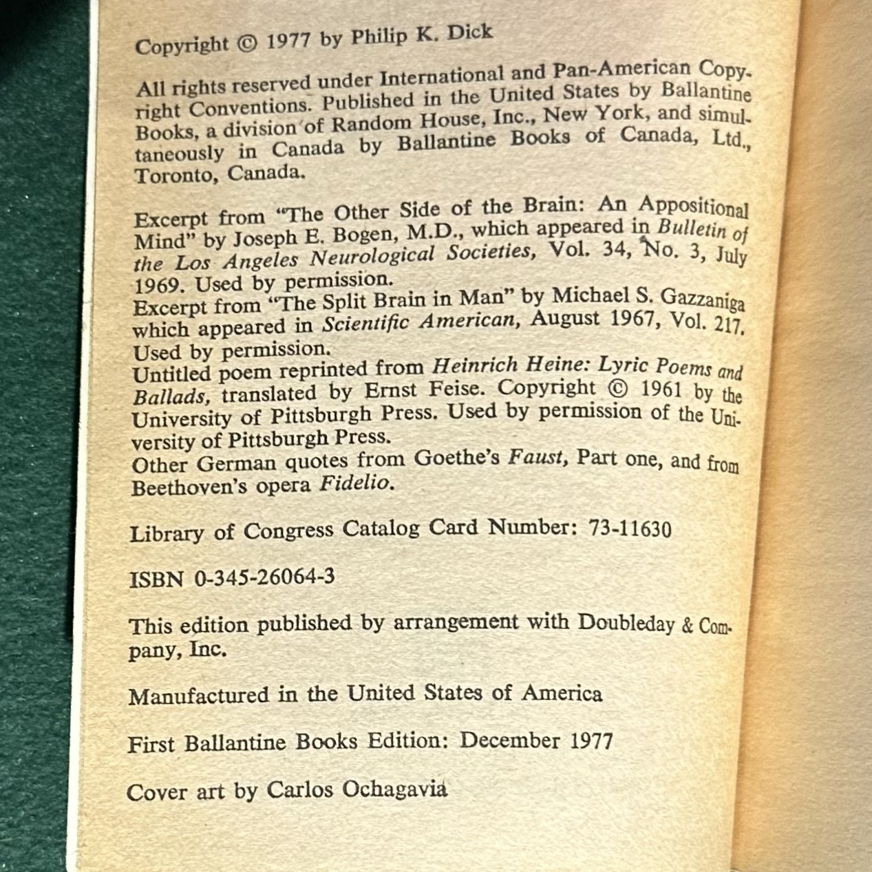 Vintage Sci-Fi Paperback: Philip K Dick - A Scanner Darkly FIRST PRINTING
