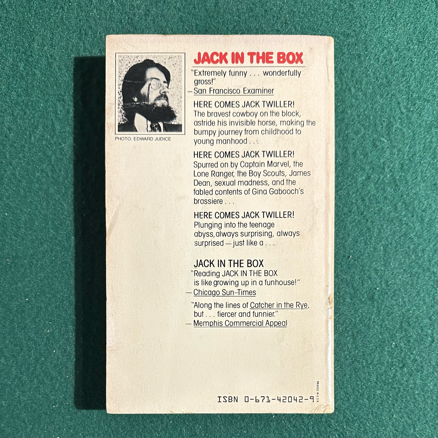 Vintage Fiction Paperback: William Kotzwinkle - Jack in the Box SIGNED FIRST PRINTING