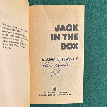 Vintage Fiction Paperback: William Kotzwinkle - Jack in the Box SIGNED FIRST PRINTING