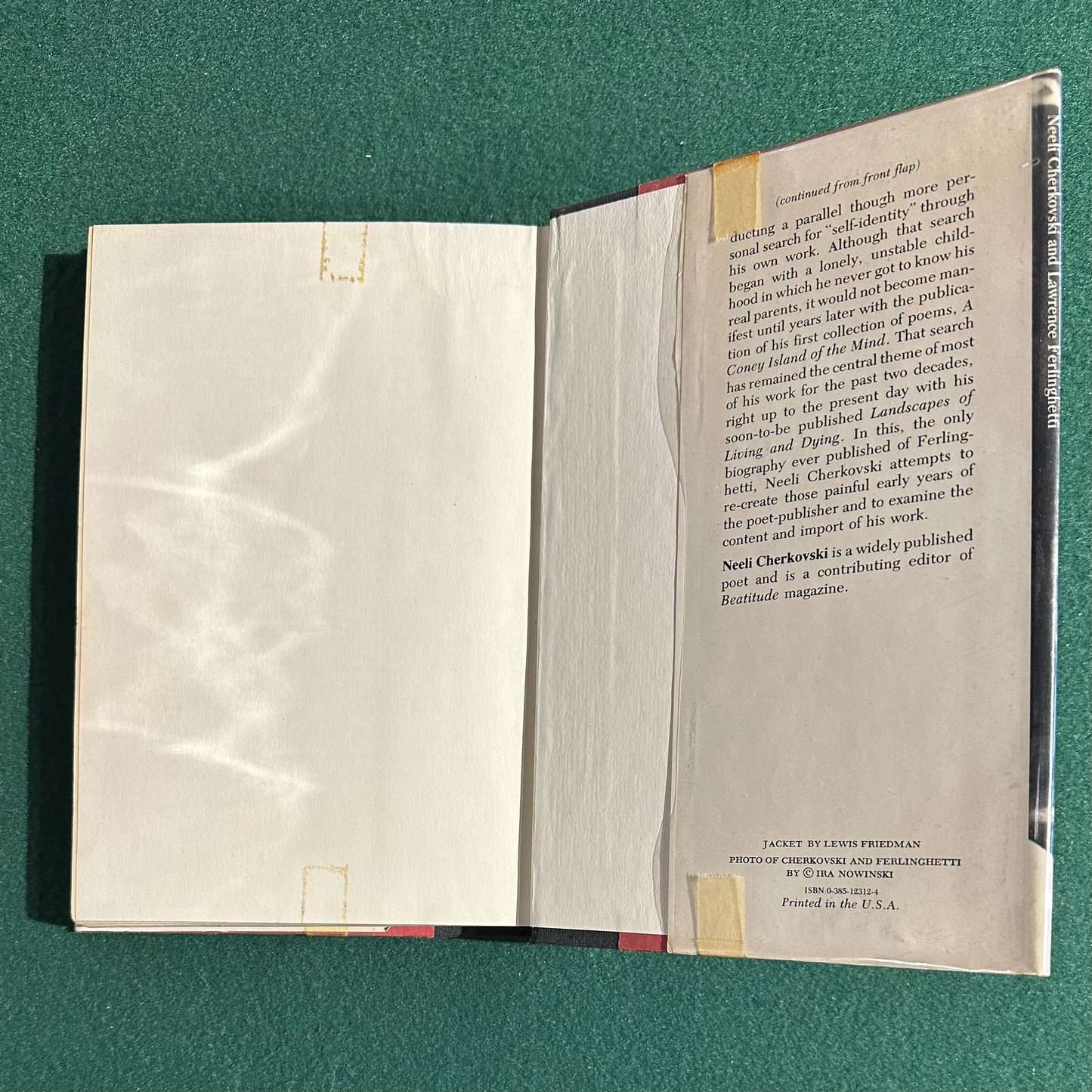 Vintage Non-Fiction Hardback: Neeli Cherkovski - Ferlinghetti: A Biography FIRST EDITION