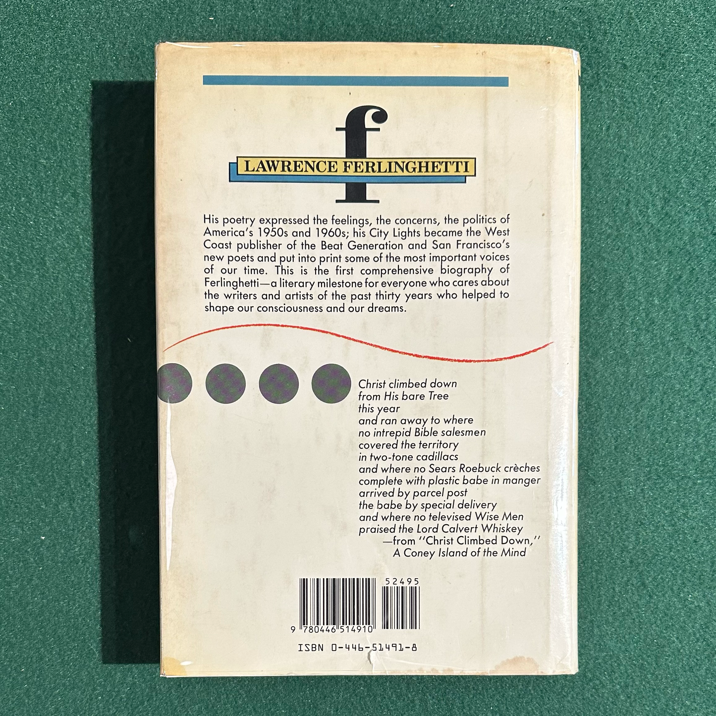 Vintage Non-Fiction Hardback: Barry Silesky - Ferlinghetti: The Artist in His Time FIRST EDITION