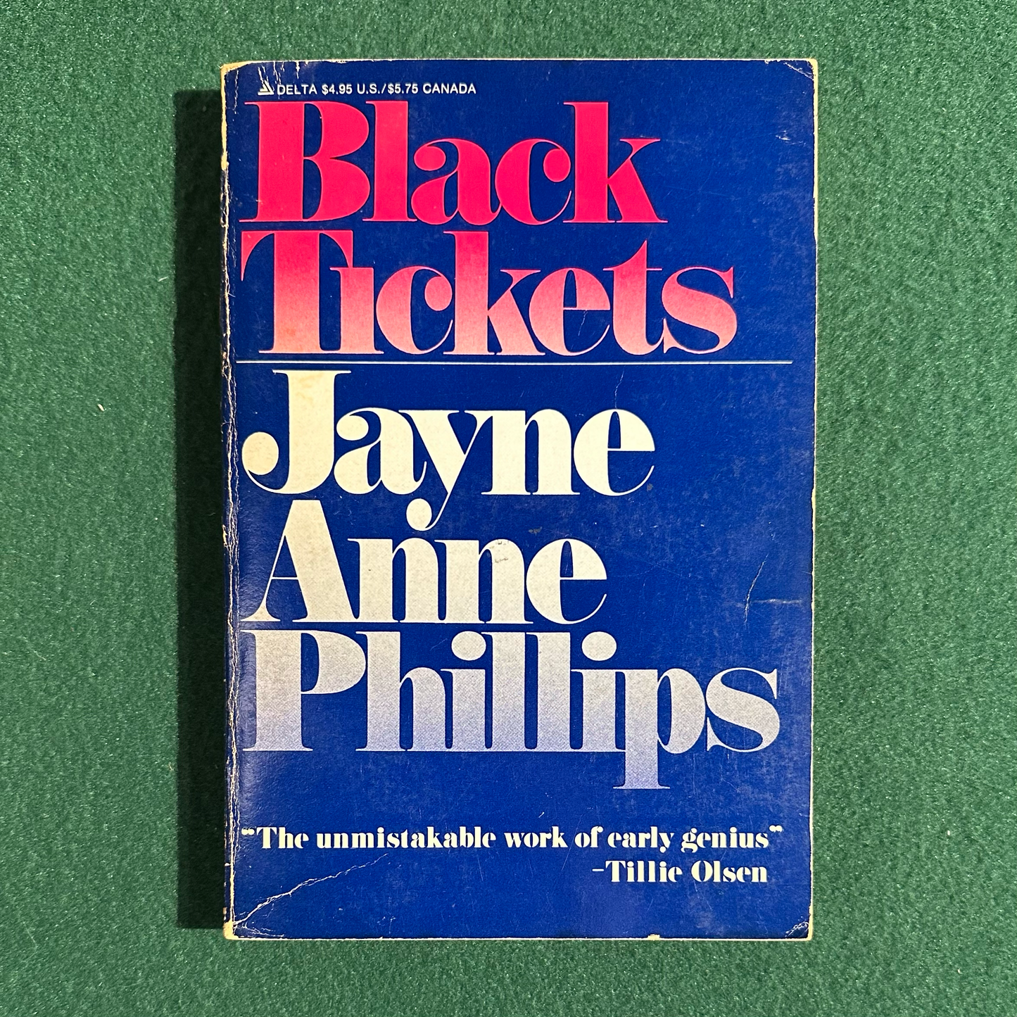 Vintage Fiction Paperback: Jane Anne Phillips - Black Tickets FIRST PRINTING