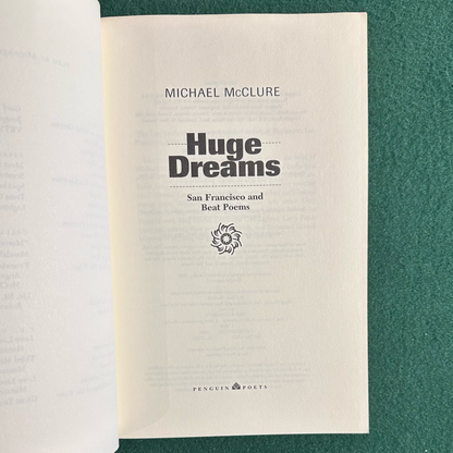 Vintage Poetry Paperback: Michael McClure - Huge Dreams FIRST PRINTING