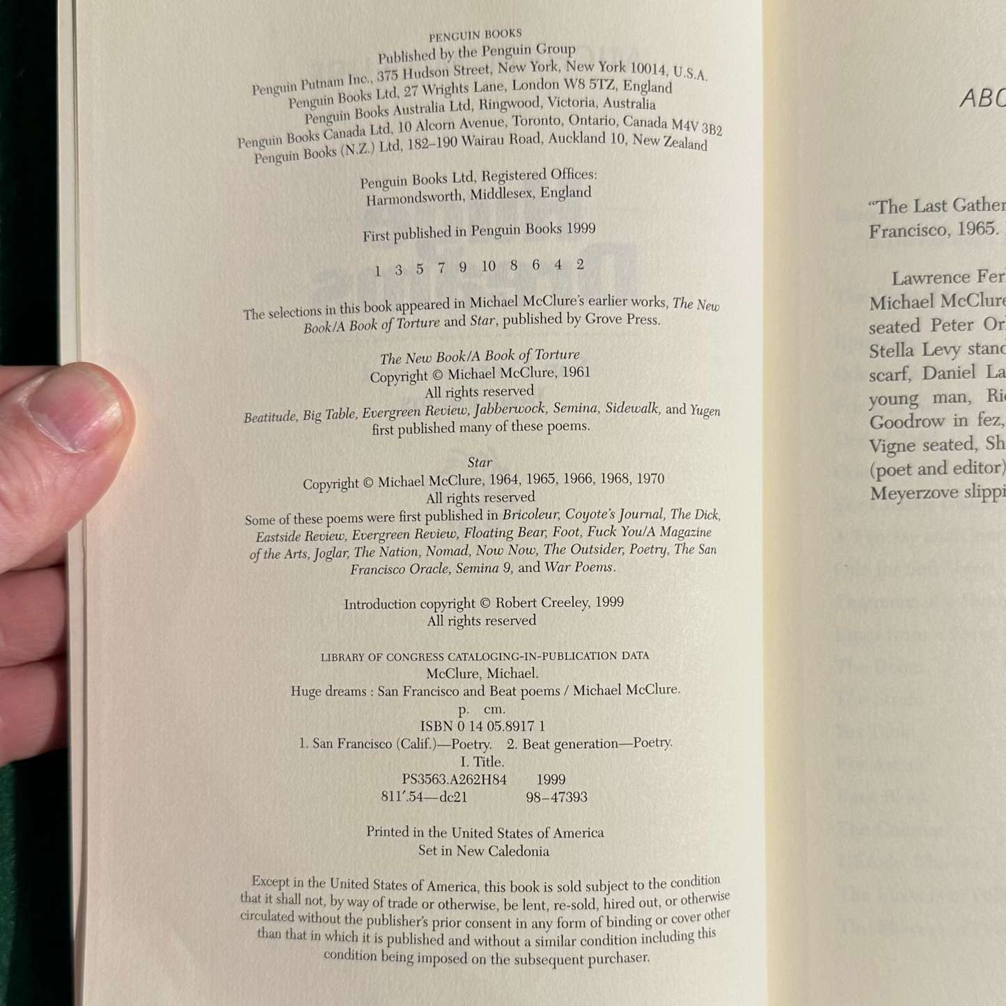 Vintage Poetry Paperback: Michael McClure - Huge Dreams FIRST PRINTING