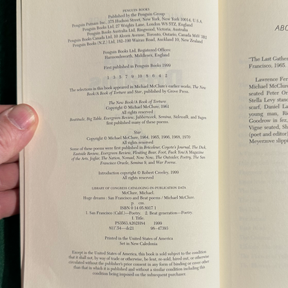 Vintage Poetry Paperback: Michael McClure - Huge Dreams FIRST PRINTING