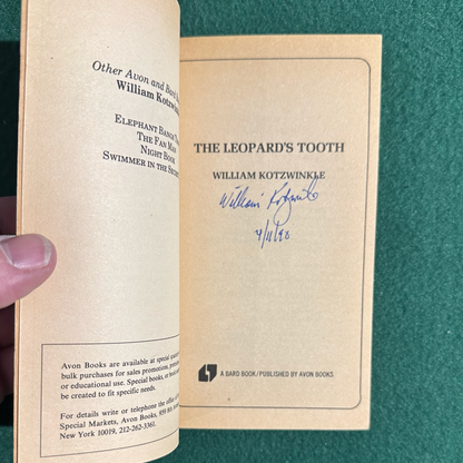 Vintage Fiction Paperback: William Kotzwinkle - The Leopard's Tooth SIGNED
