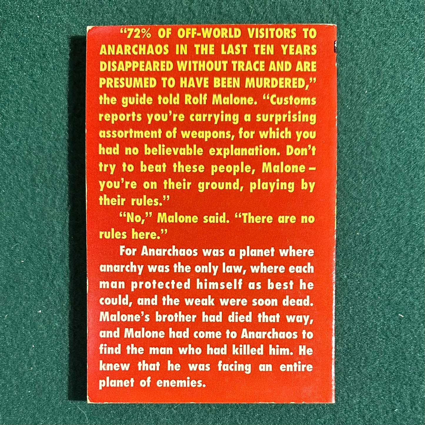 Vintage Fantasy Paperback: Curt Clark - Anarchaos FIRST PRINTING