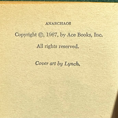 Vintage Fantasy Paperback: Curt Clark - Anarchaos FIRST PRINTING
