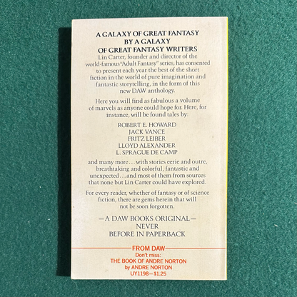 Vintage Fantasy Paperback: The Year's Best Fantasy Stories, Edited by Lin Carter FIRST PRINTING