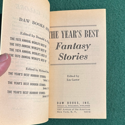Vintage Fantasy Paperback: The Year's Best Fantasy Stories, Edited by Lin Carter FIRST PRINTING