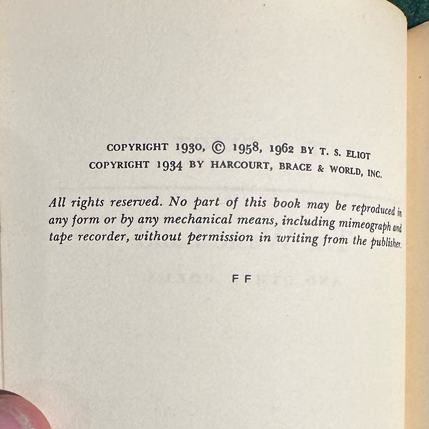 Vintage Poetry Paperback: T S Eliot - The Waste Land and Other Poems