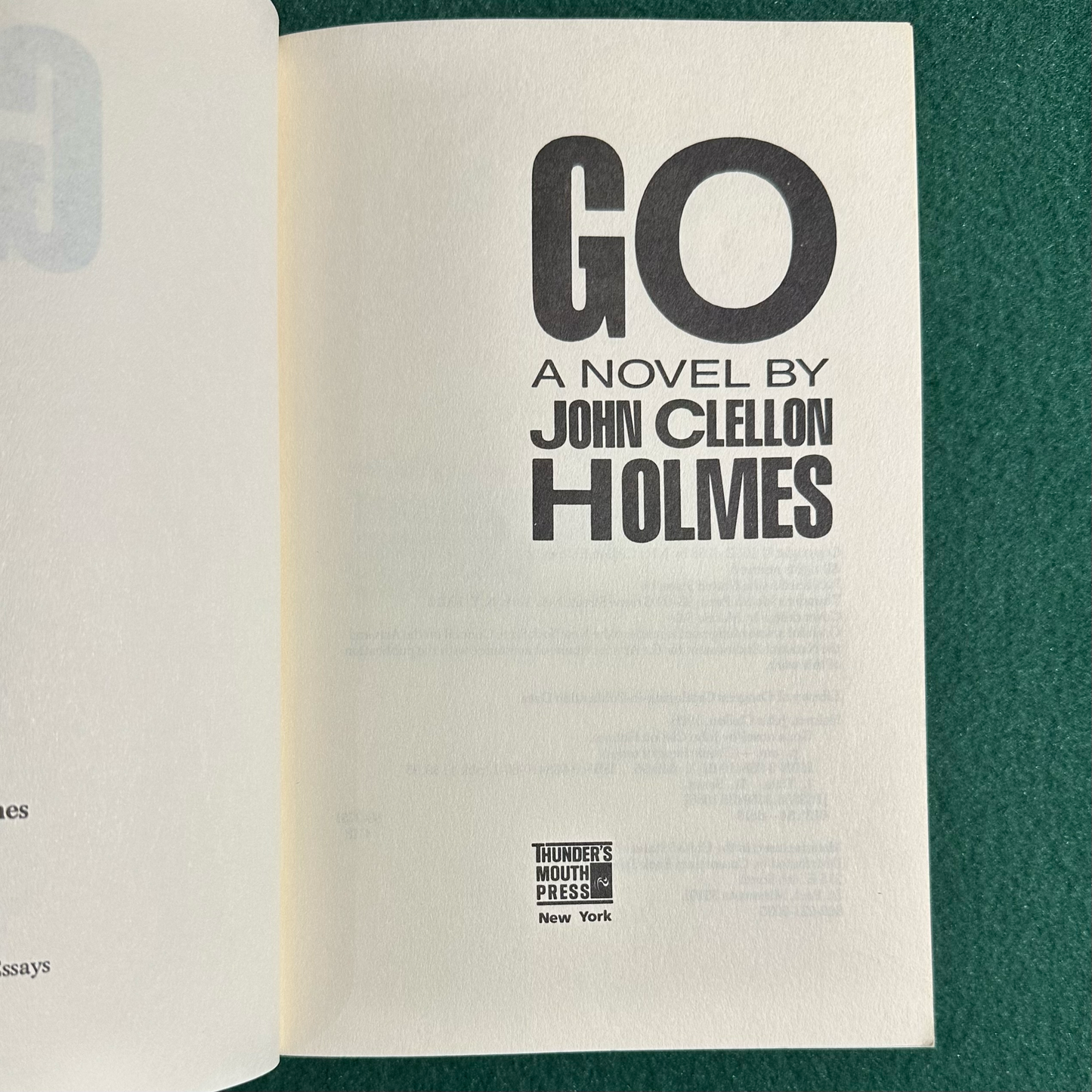 Vintage Fiction Paperback: John Clellon Holmes - Go