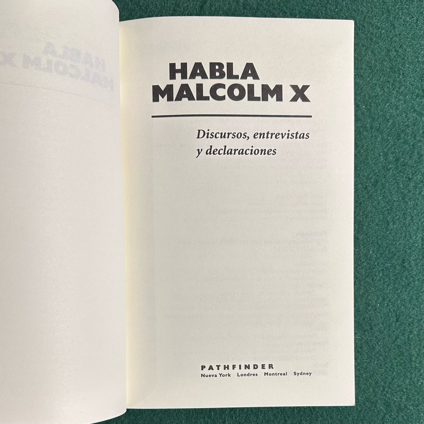 Vintage Non-Fiction Paperback: Habla Malcom X FIRST EDITION (Spanish Language)