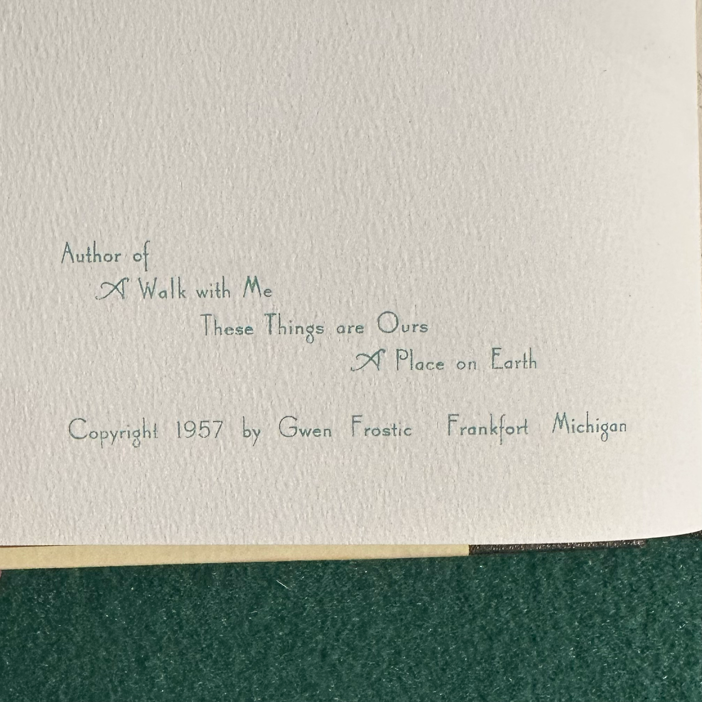 Vintage Poetry Hardback: Gwen Frostic - My Michigan