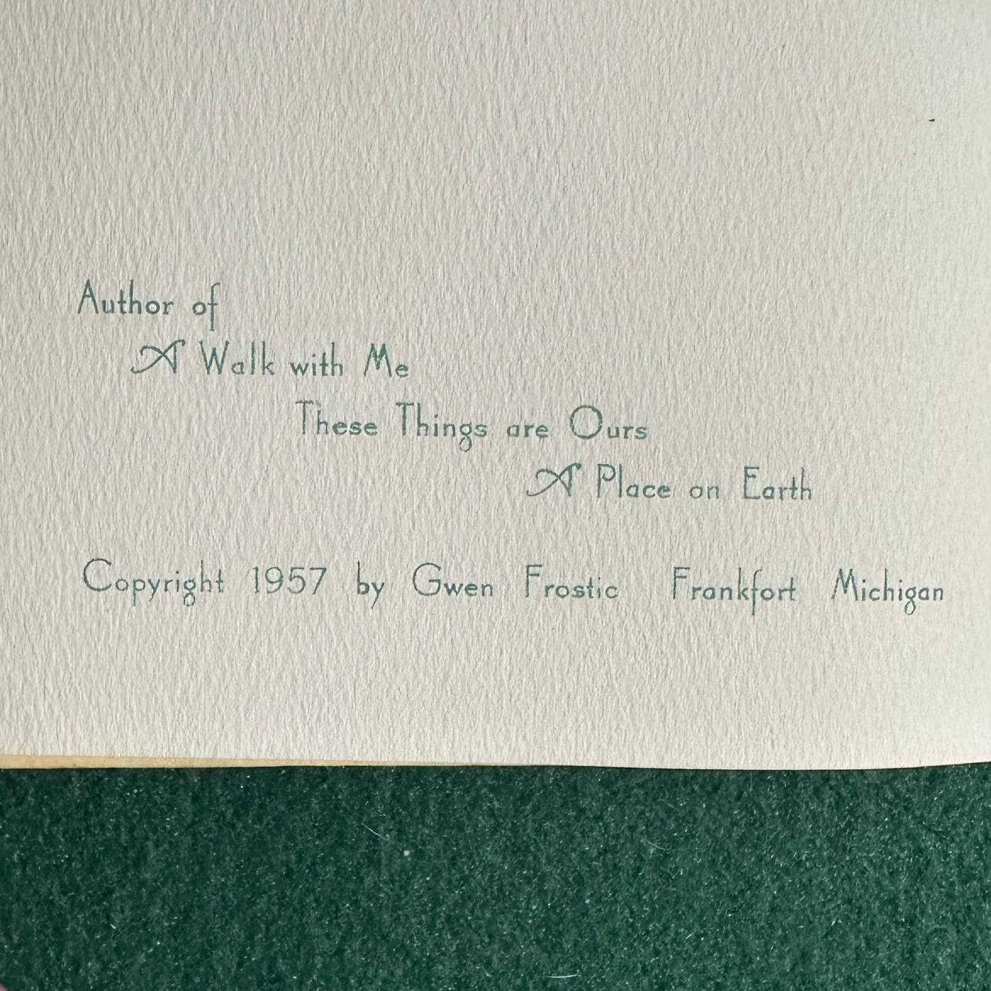 Vintage Poetry Hardback: Gwen Frostic - My Michigan