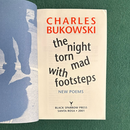 Vintage Poetry Paperback: Charles Bukowski - The Night Torn Mad With Footsteps FIRST PRINTING