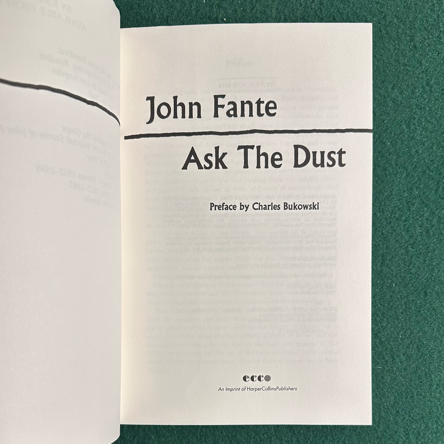 Fiction Paperback: John Fante - Ask The Dust