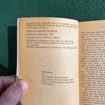 Vintage Fiction Paperback: William L Shirer - End of a Berlin Diary