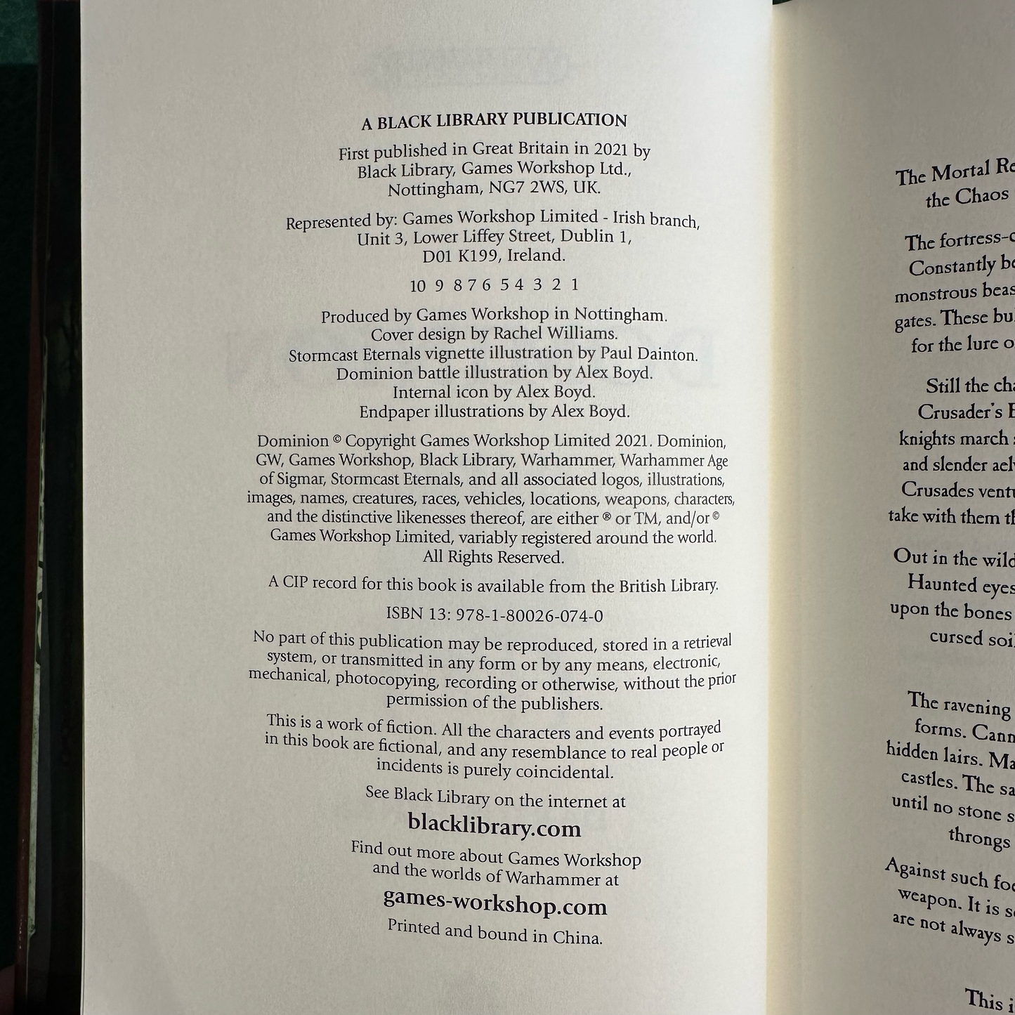 Sci-fi Hardback: Darius Hinks - Warhammer, Age of Sigmar: Dominion SIGNED LIMITED EDITION