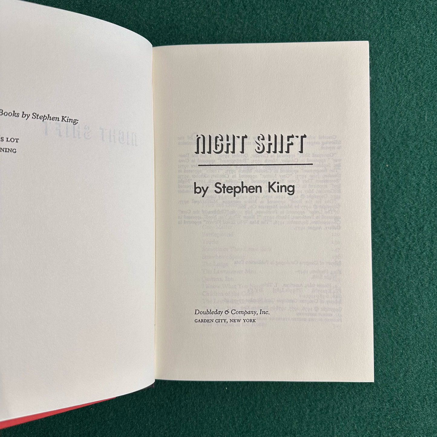 Vintage Horror Hardback: Stephen King - Night Shift BCE