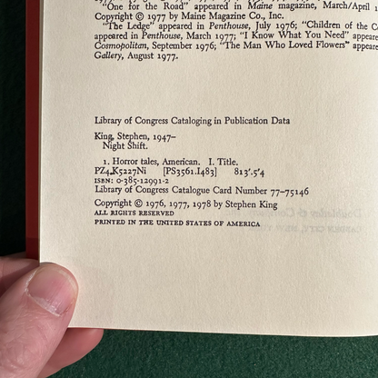 Vintage Horror Hardback: Stephen King - Night Shift BCE