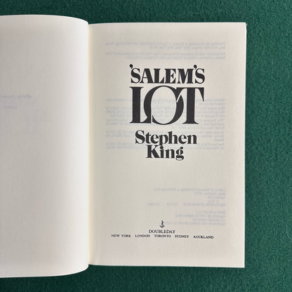 Vintage Horror Hardback: Stephen King - 'Salem's Lot BCE