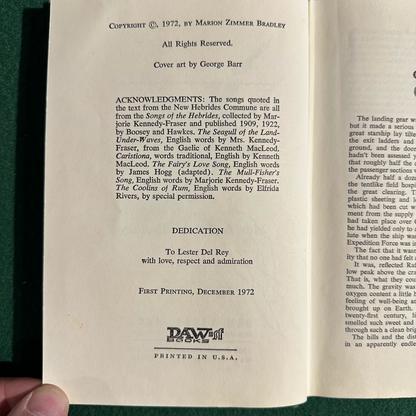 Vintage Sci-Fi Hardback: Marion Zimmer Bradley - Darkover Landfall