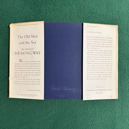 Vintage Fiction Hardback: Ernest Hemingway - The Old Man and the Sea BOOK CLUB EDITION