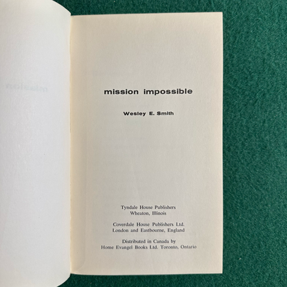Vintage Fiction Paperback: Wesley E Smith - Mission Impossible