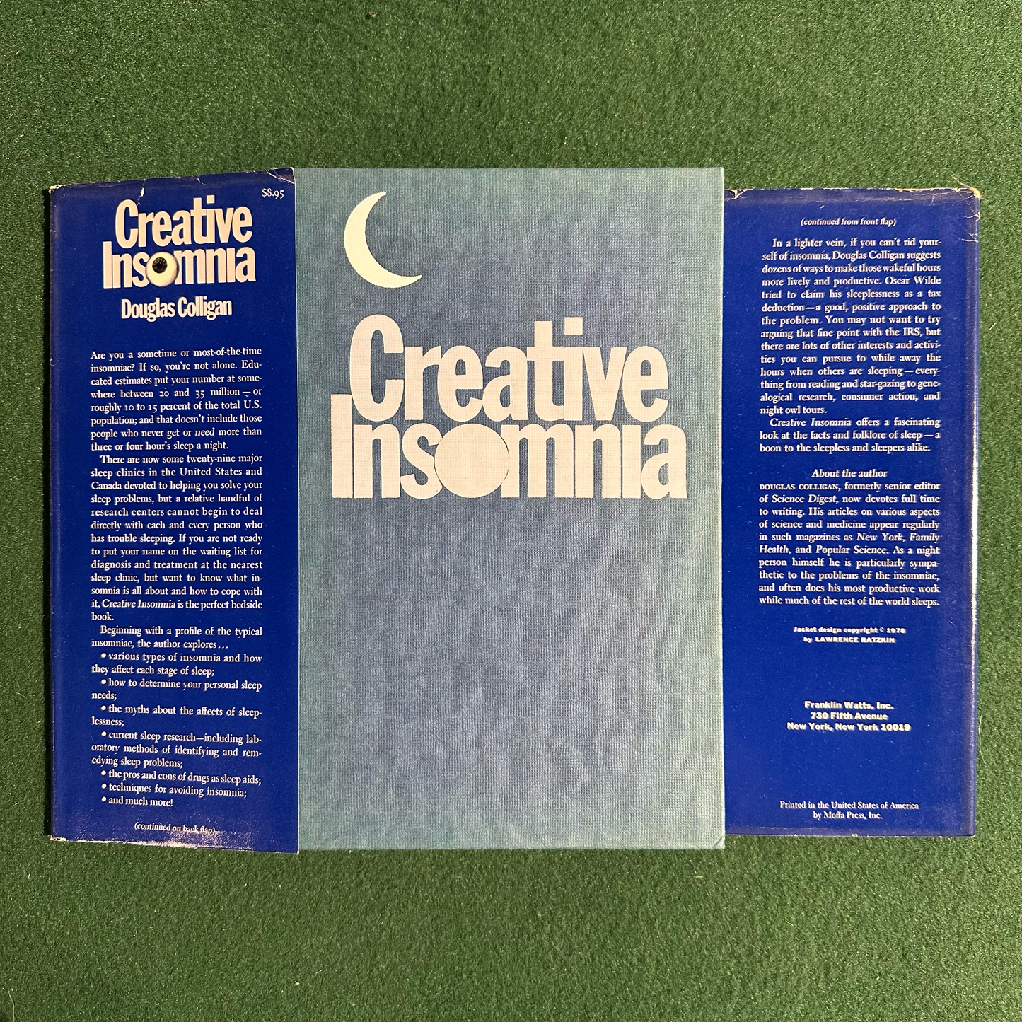 Vintage Non-Fiction Hardback: Douglas Colligan - Creative Insomnia FIRST EDITION
