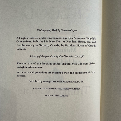 Vintage Fiction Hardback: Truman Capote - In Cold Blood FIRST EDITION FACSIMILE