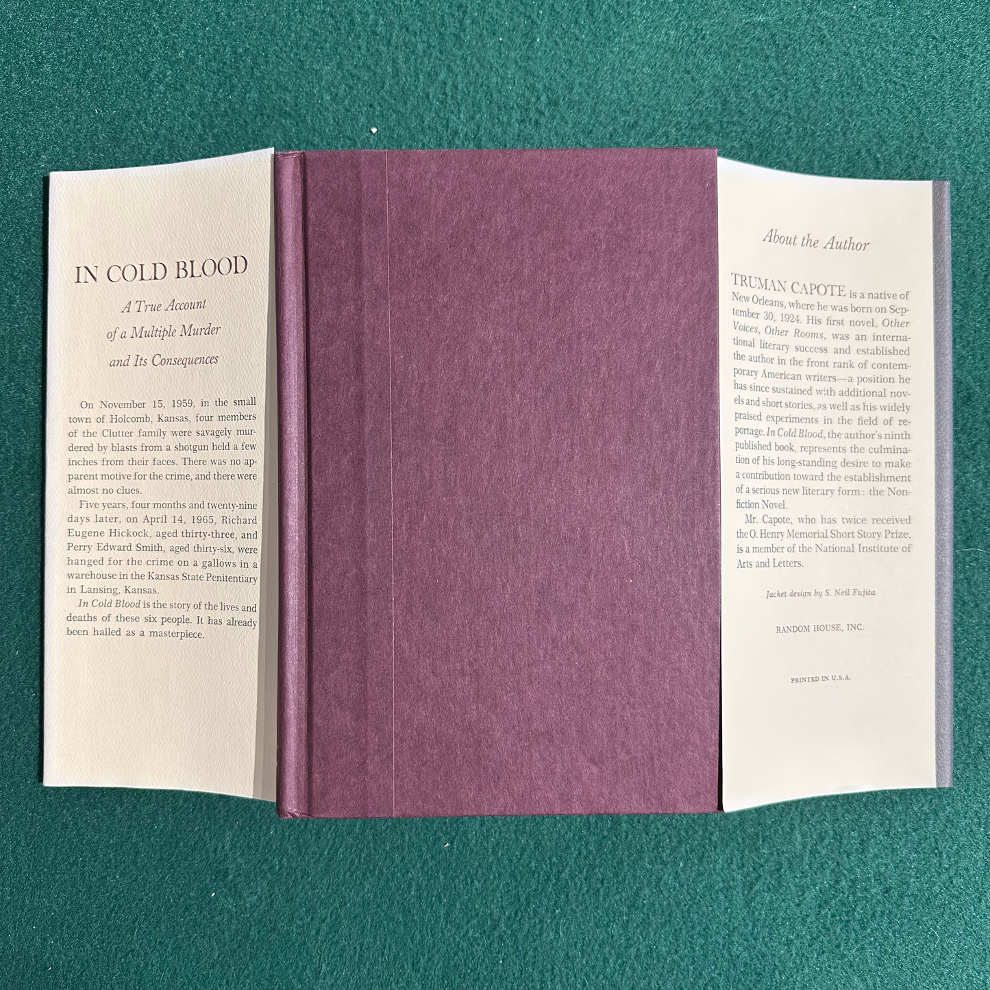 Vintage Fiction Hardback: Truman Capote - In Cold Blood FIRST EDITION FACSIMILE