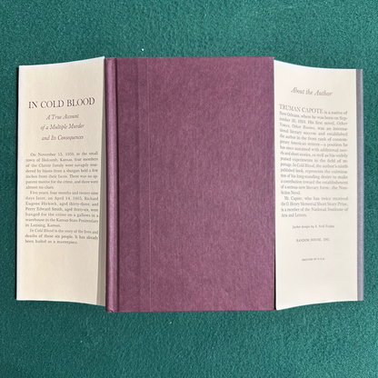 Vintage Fiction Hardback: Truman Capote - In Cold Blood FIRST EDITION FACSIMILE