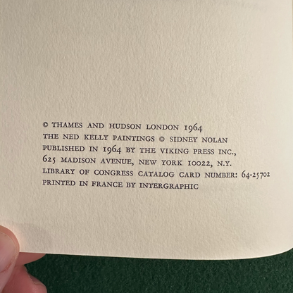 Vintage Art Hardback: The Legend of Ned Kelly - Paintings by Sidney Nolan, Text by Robert Melville