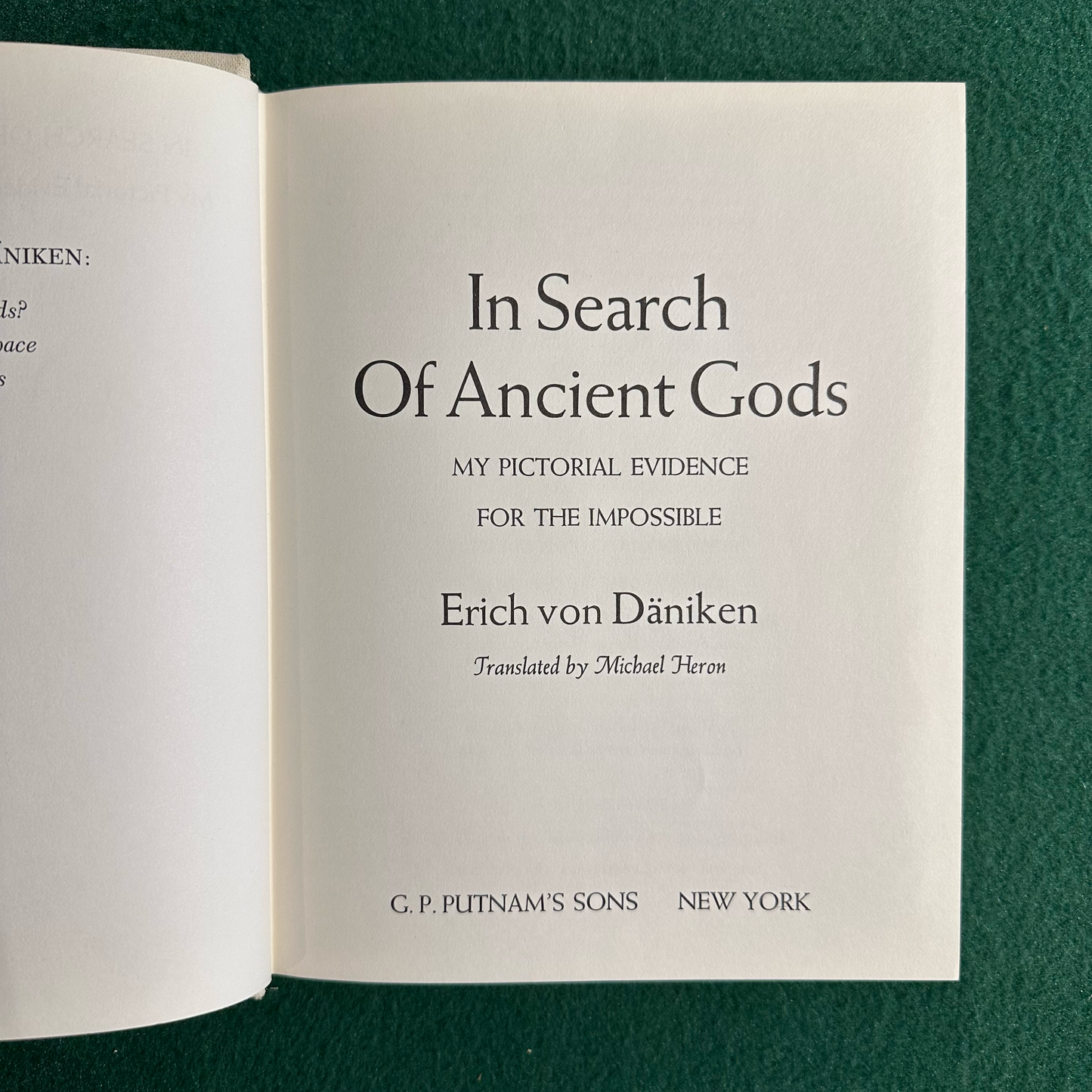 Vintage Fiction Hardback: Erich von Daniken - In Search of the Ancient Gods FIRST EDITION