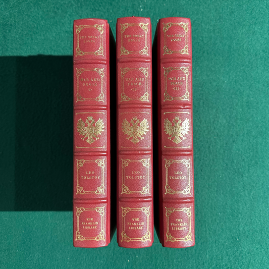 Vintage Fiction Hardback: Leo Tolstoy - War and Peace THE FRANKLIN LIBRARY LIMITED EDITION 3 VOLS