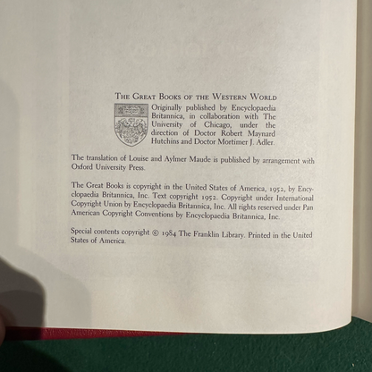 Vintage Fiction Hardback: Leo Tolstoy - War and Peace THE FRANKLIN LIBRARY LIMITED EDITION 3 VOLS