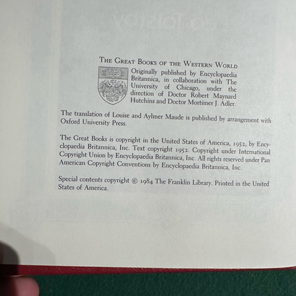 Vintage Fiction Hardback: Leo Tolstoy - War and Peace THE FRANKLIN LIBRARY LIMITED EDITION 3 VOLS
