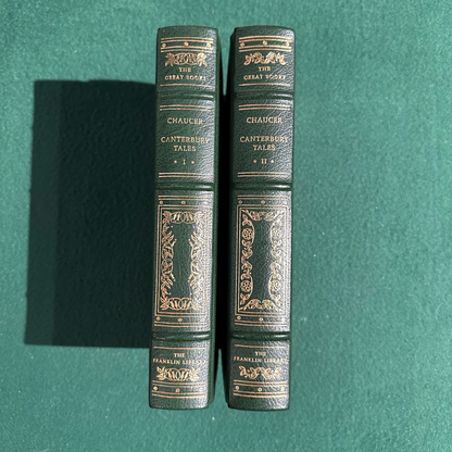 Vintage Fiction Hardback: Geoffrey Chaucer - The Canterbury Tales THE FRANKLIN LIBRARY LIMITED EDITION 2 VOLS