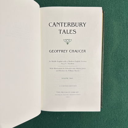 Vintage Fiction Hardback: Geoffrey Chaucer - The Canterbury Tales THE FRANKLIN LIBRARY LIMITED EDITION 2 VOLS
