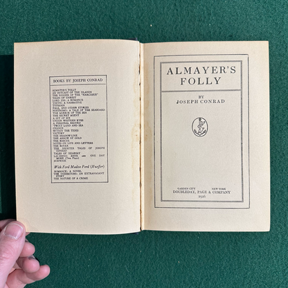 Vintage Fiction Hardback: Joseph Conrad - Almayer's Folly 1926