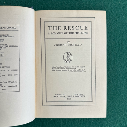 Vintage Fiction Hardback: Joseph Conrad - The Rescue 1926