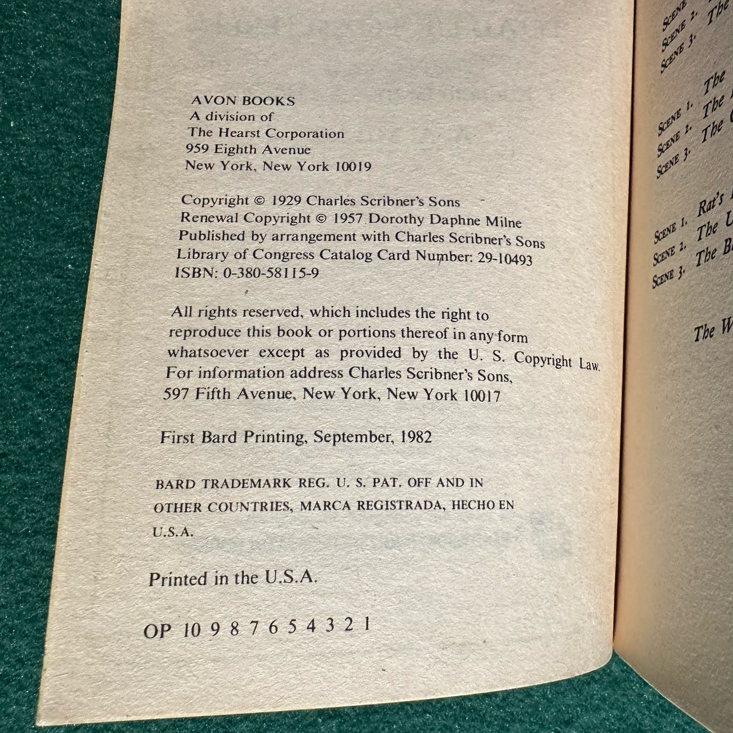 Vintage Fiction Paperback: A A Milne - Toad of Toad Hall FIRST PRINTING