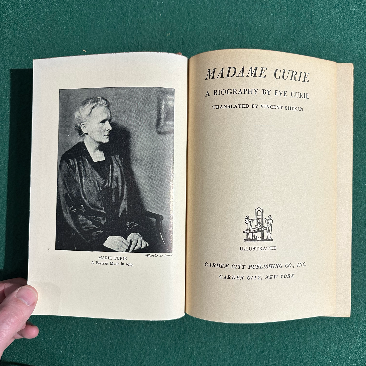 Vintage Non-Fiction Hardback: Eve Curie - Madame Curie, A Biography 1940