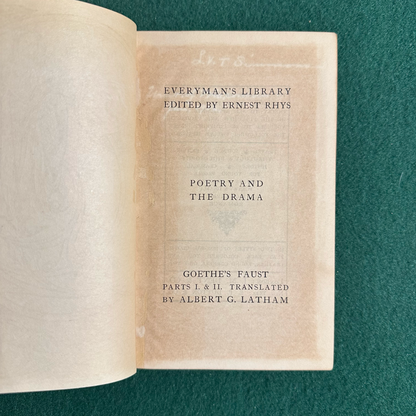 Vintage Fiction Hardback: Goethe's Faust, Translated by Albert Latham C.1908