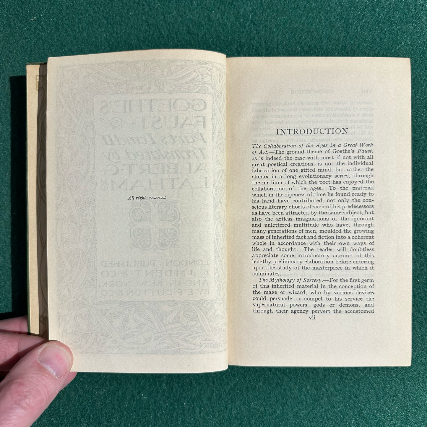 Vintage Fiction Hardback: Goethe's Faust, Translated by Albert Latham C.1908