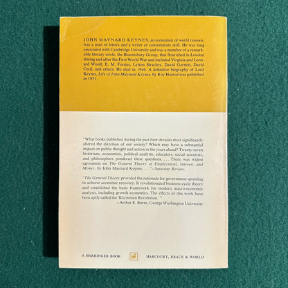Vintage Non-Fiction Paperback: John Maynard Keynes - The General Theory of Employment, Interest and Money FIRST EDITION