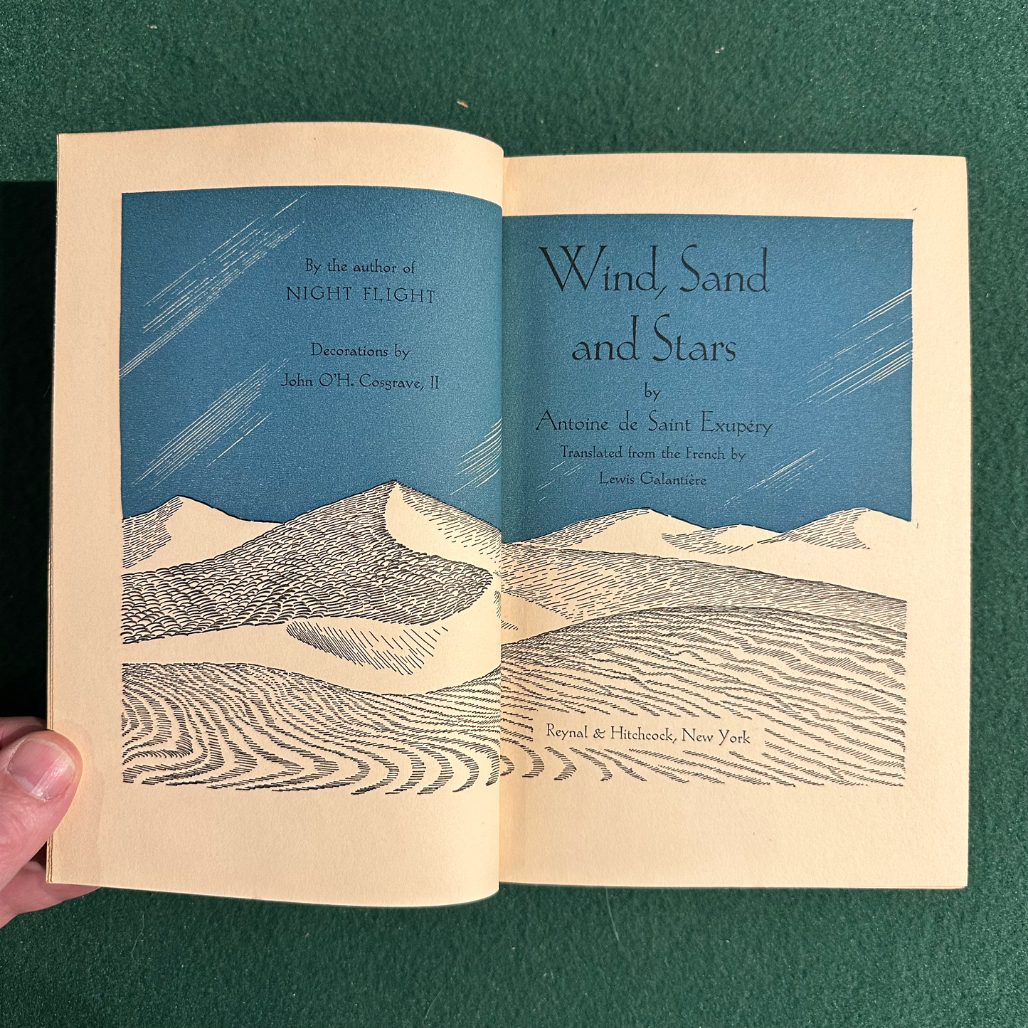Vintage Fiction Hardback: Antoine de Saint Exupery - Wind, Sand and Stars