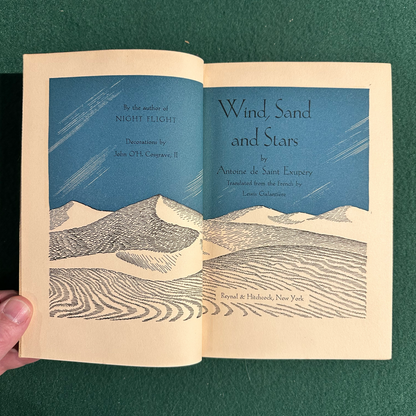 Vintage Fiction Hardback: Antoine de Saint Exupery - Wind, Sand and Stars