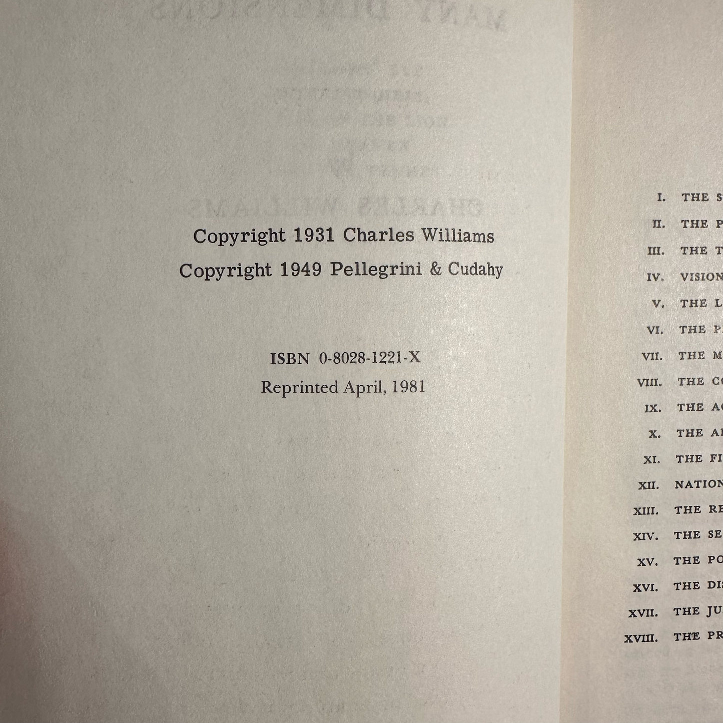 Vintage Fiction Paperbacks: The Novels of Charles Williams in 7 Volumes